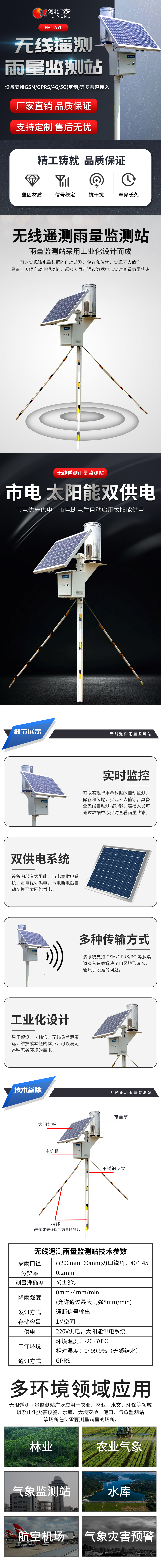 無(wú)線(xiàn)遙測雨量監測站
